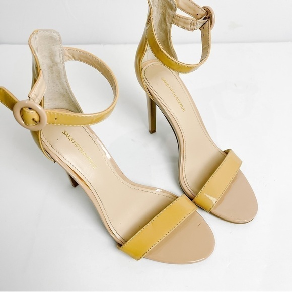 Saks 5th Avenue Charlize Strappy Nude Heels Size 6 - Picture 9 of 11